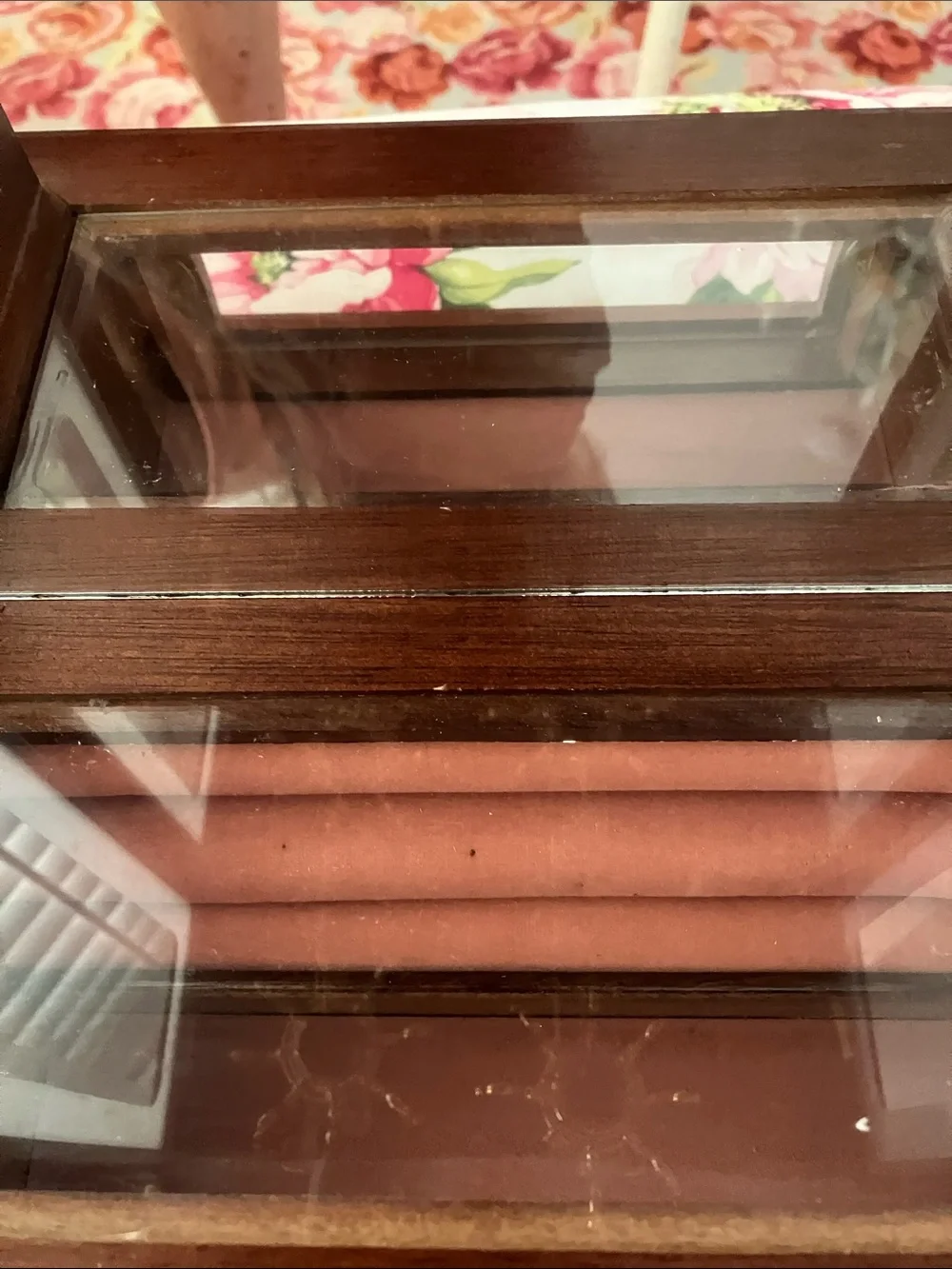 Beautiful  Mid Century Modern Jewelry Tabletop Armoire by Commodore Collection